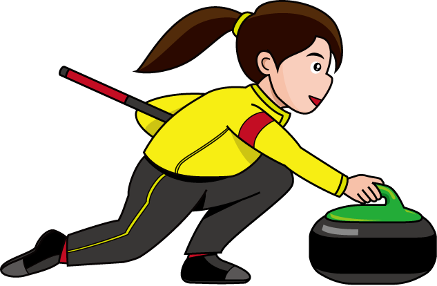 curling broom clipart animated