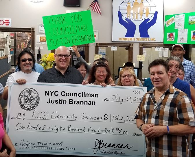 Councilman Brannan Brought A Big Check To Rcs Food Pantry July 2019