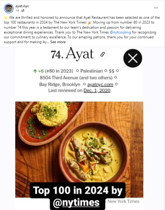 Best Restaurants in Brooklyn Ayat Named 74